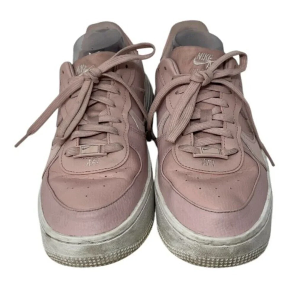 Nike Air Shoes Women's Size 9.5 Pink Air Force 1 Platform Lace Up